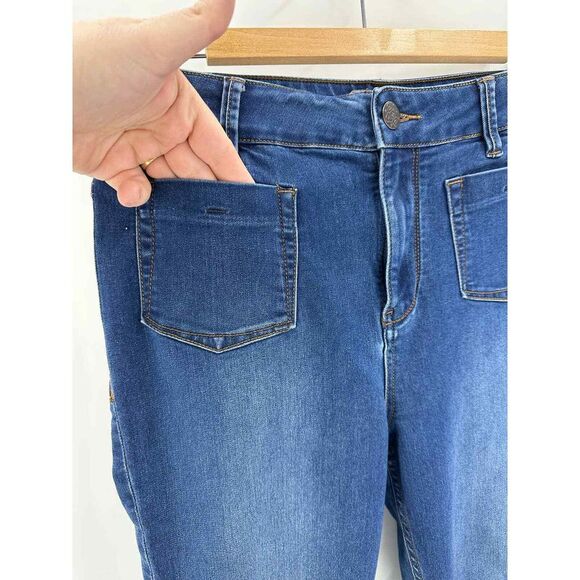 Free People Blue Jeans Flat Front Pockets Denim Women's Size 31 - Picture 4 of 9